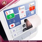 Front view of Axion Resurrection defibrillator control panel and printer, 7-inch TFT screen, durable white body