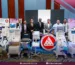 فريق شركة الأمين يعرض أجهزة تخدير ديجيتال بيضاء وأجهزة تنفس صناعي بيضاء وزرقاء بشاشات تاتش وجاهز رسم قلب محمول على ترولي أبيض مع سونار أسود اللون