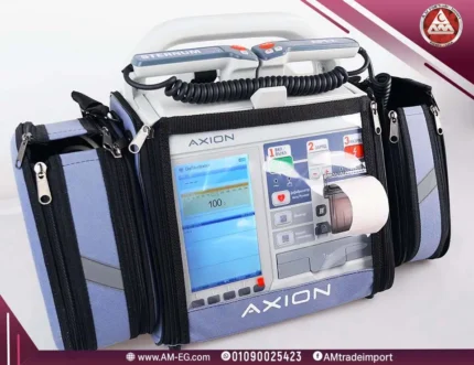 Axion Resurrection defibrillator in a case with 7-inch TFT screen, durable white design, suitable for adults and children