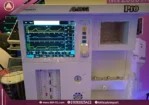 A natural, front-angle view of a white digital anesthesia machine with a 10-inch touchscreen.