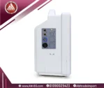 صورة جانبية للوحة منافذ جهاز مونيتور Yonker YK-8000B لمراقبة المرضى بدقة بشاشة 12.1 بوصة TFT، تصميم أبيض محمول.