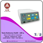 A 400W electrosurgical diathermy unit manufactured in China, featuring a user interface with three small display screens. The device comes in a combination of dark and light gray colors.