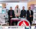 AM Al-Ameen team at the 29th ASAIC 2026 conference booth in Alexandria, surrounded by ventilators and patient monitors